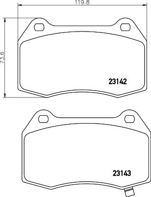 HELLA PAGID 8db355010681 -  Комплект тормозных колодок, дисковый тормоз